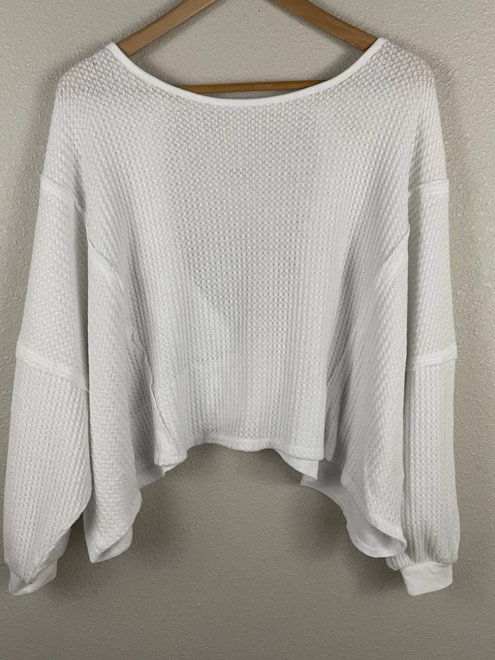 We the Free White Waffle-Knit Women’s Sweater